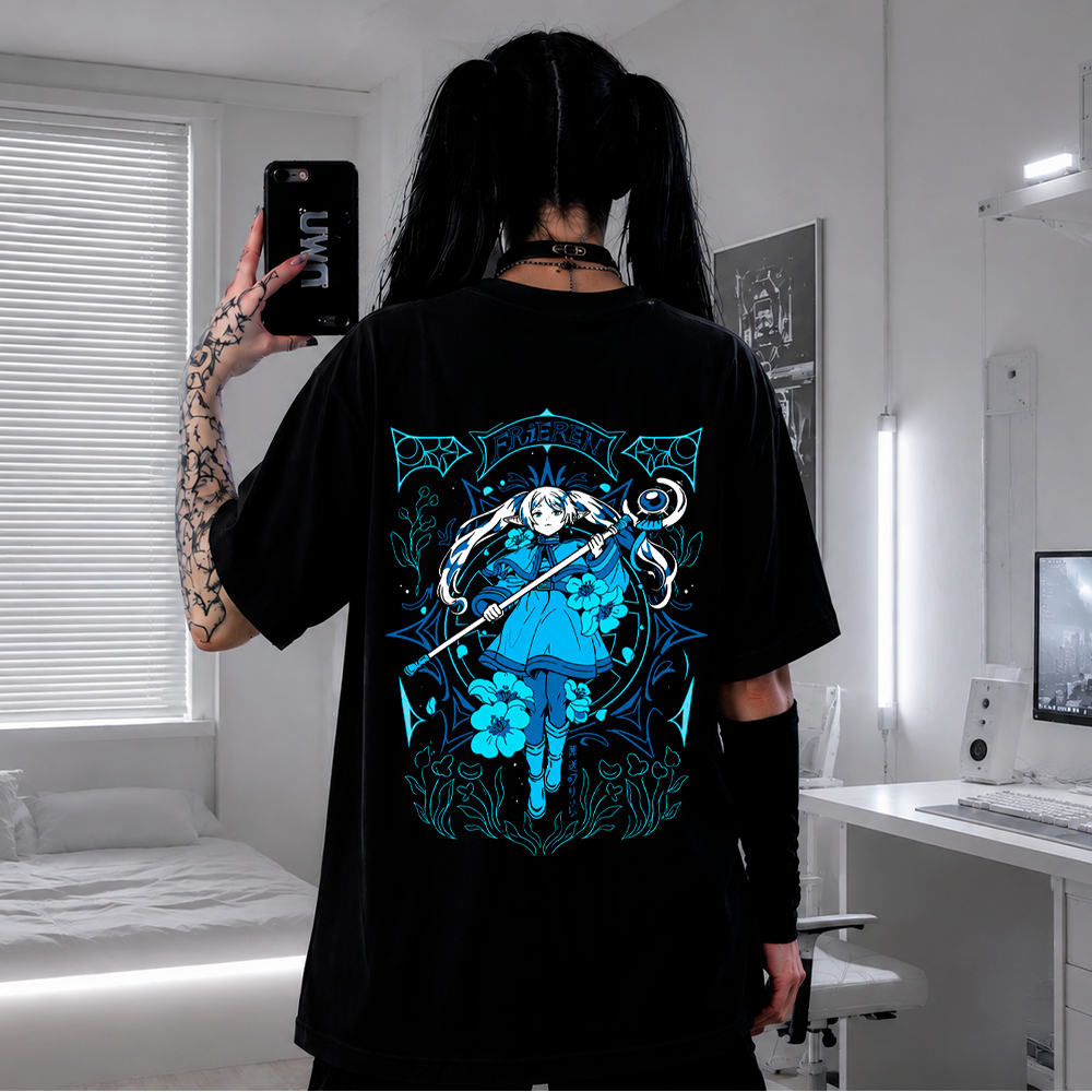Camiseta Anime Frieren Himmel Oversized  Unissex 100% Algodão treino academia streetwear