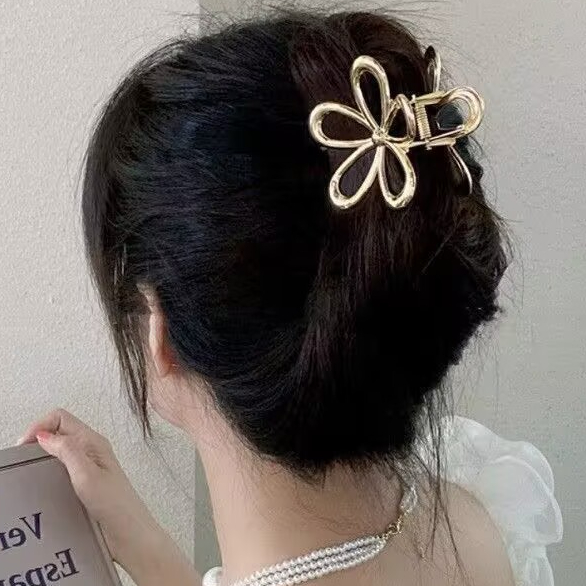 Detalhes do Flor De Metal Prata/Dourado Grampo De Cabelo Giro Acessórios Para Meninas DocesHJ-H70