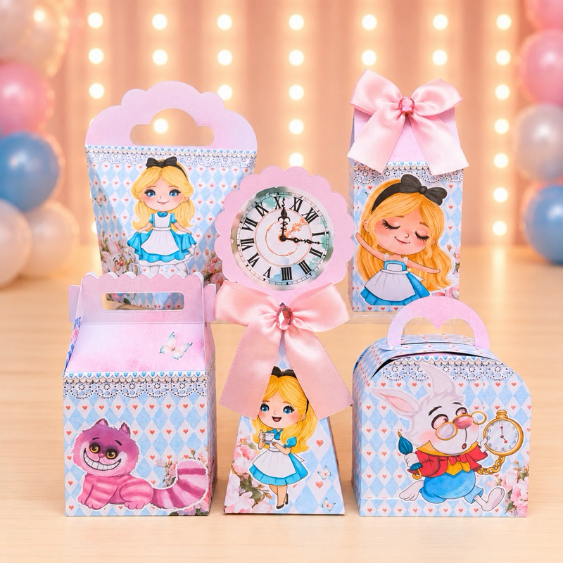 Kit Festa Alice no País das Maravilhas Caixinhas para festa infantis lembrancinhas de aniversario mimos decoração person