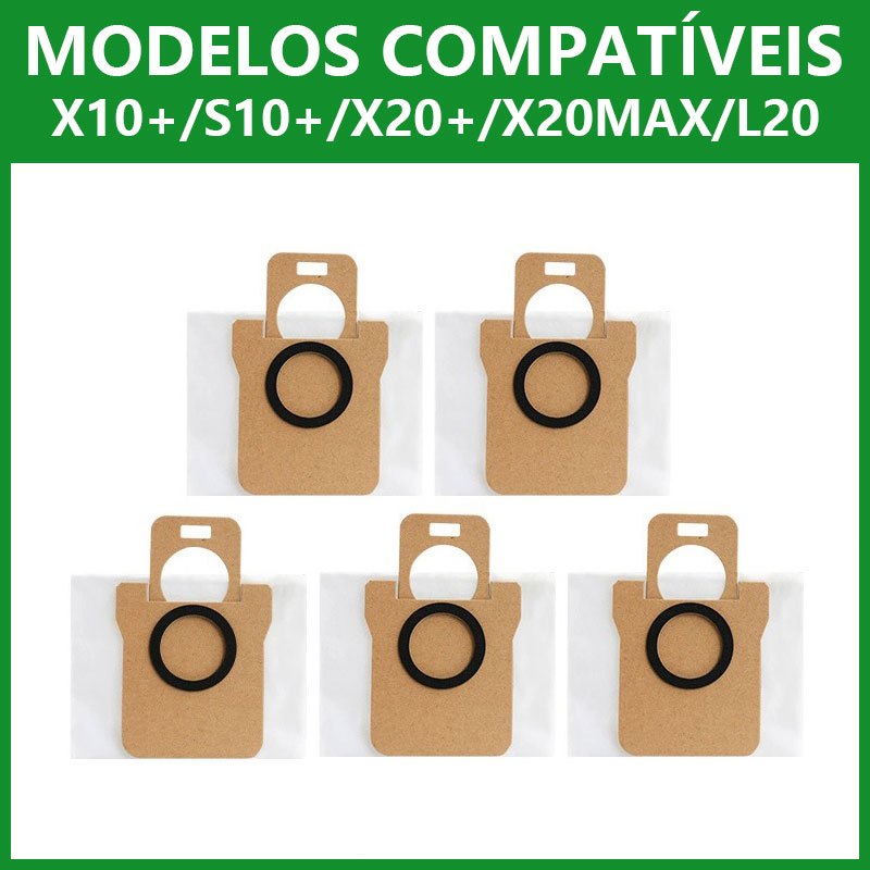 Acessórios para sacos coletores de pó de robôs aspiradores; compatíveis com os modelos xiaomi S20+, S10+, X10+，X20+
