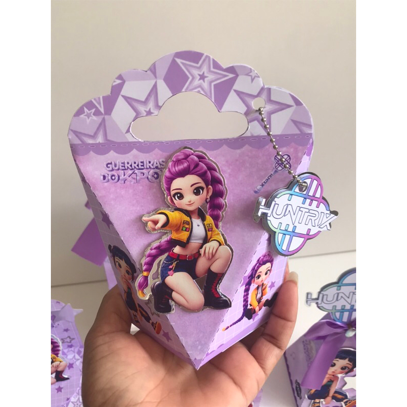 Caixinhas Personalizadas Guerreiras do K-Pop Huntrix Montado Lembrancinhas de festa