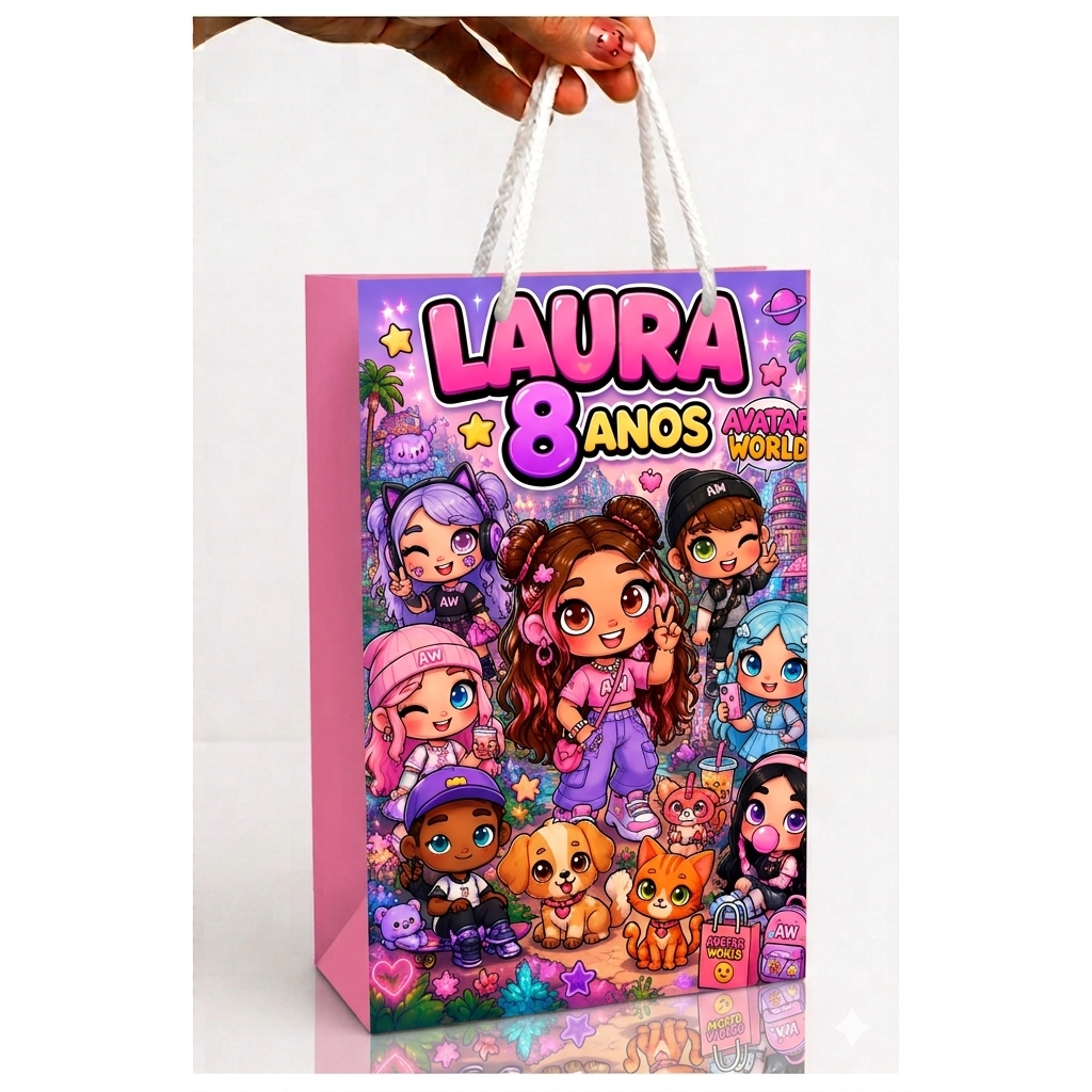 ENVIO RÁPIDO Sacolinha Surpresa Avatar World Personalizada | Lembrancinha Festa Aniversário