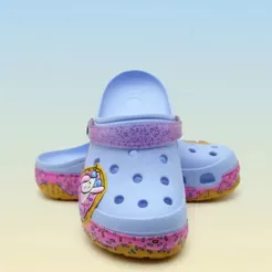 Sandália Babuche Papete Infantil Adulto Unicórnio Com Glitter Leve Confortavel