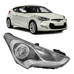 Farol Led Dianteiro Mascara Negra Veloster 2011 2012 2013 Direito Passageiro 921022V500