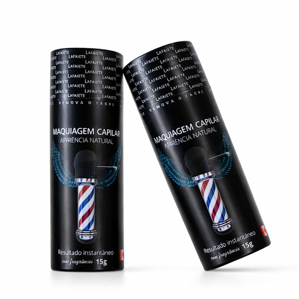 Fibra Capilar Lafaiete 15g - Cobertura Natural, Cor castanho escuro cor Preto Disfarça Calvície, Longa Duração