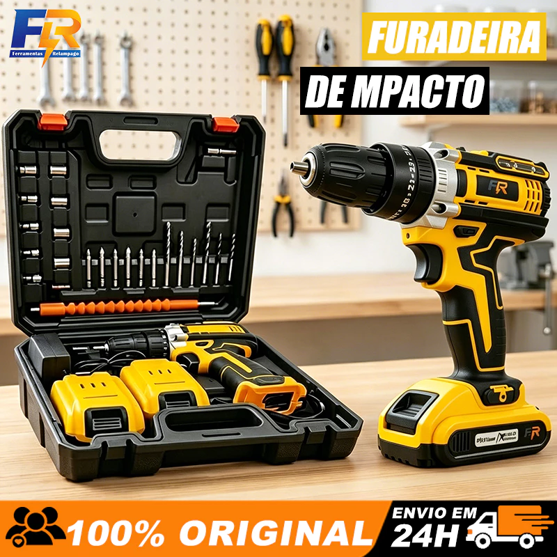 Furadeira Parafusadeira de Impacto Sem Fio 48V