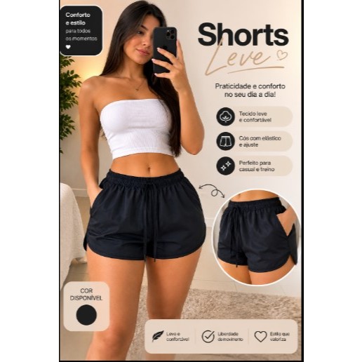 kit3 Short Feminino Esportivo Academia Corrida Fitness Com Bolso e Cordão Leve Confortável