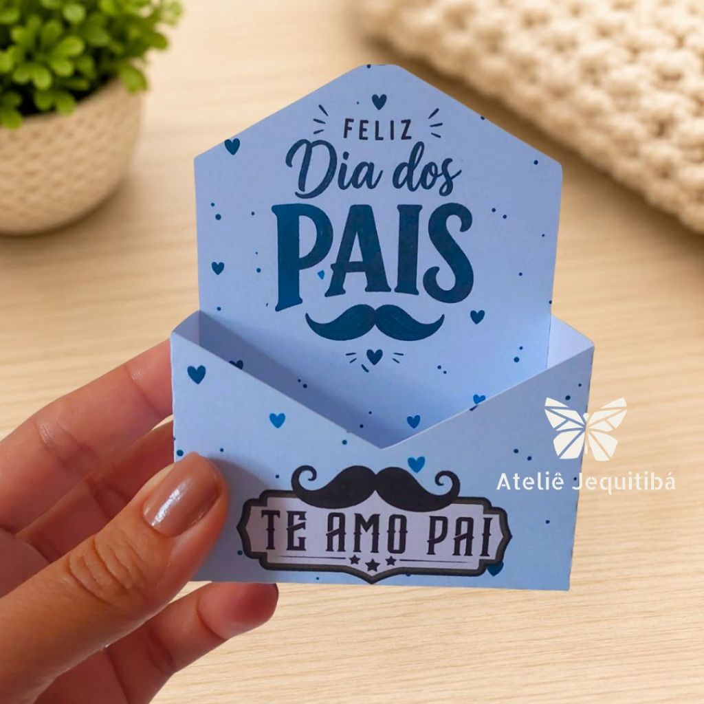 10 ou 20 Mini Caixa envelope para sabonete ou Bombom Dia Dos Pais - Presente Mimo Lembrancinha - PEGUE E MONTE