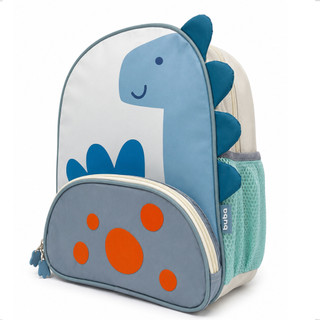 Mochila Magic Dino Escolar Cinza Menino Dinossauro Alça Azul Prata Costas Escola Bolsa Aula Buba