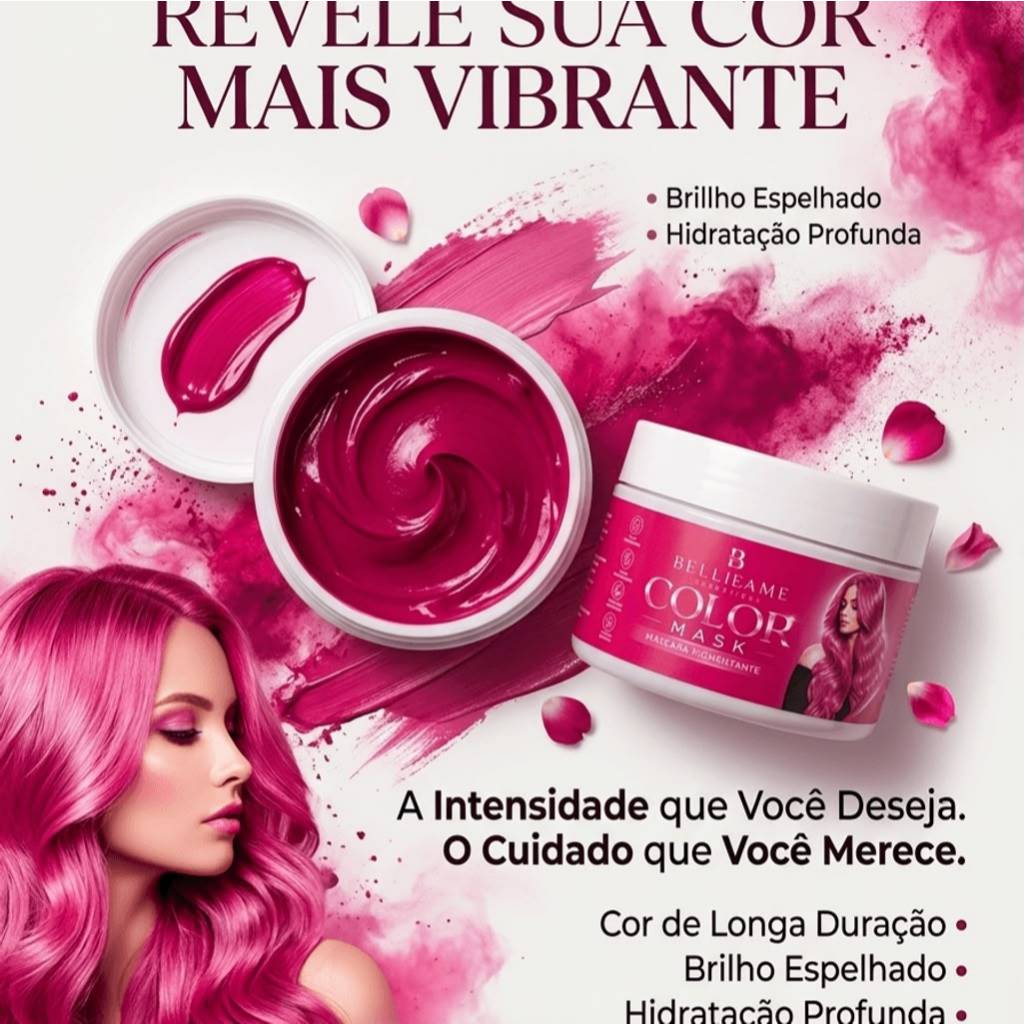 Tonalizante tinta rosa pink cabelos coloridos para crianças e adultos sem amônia
