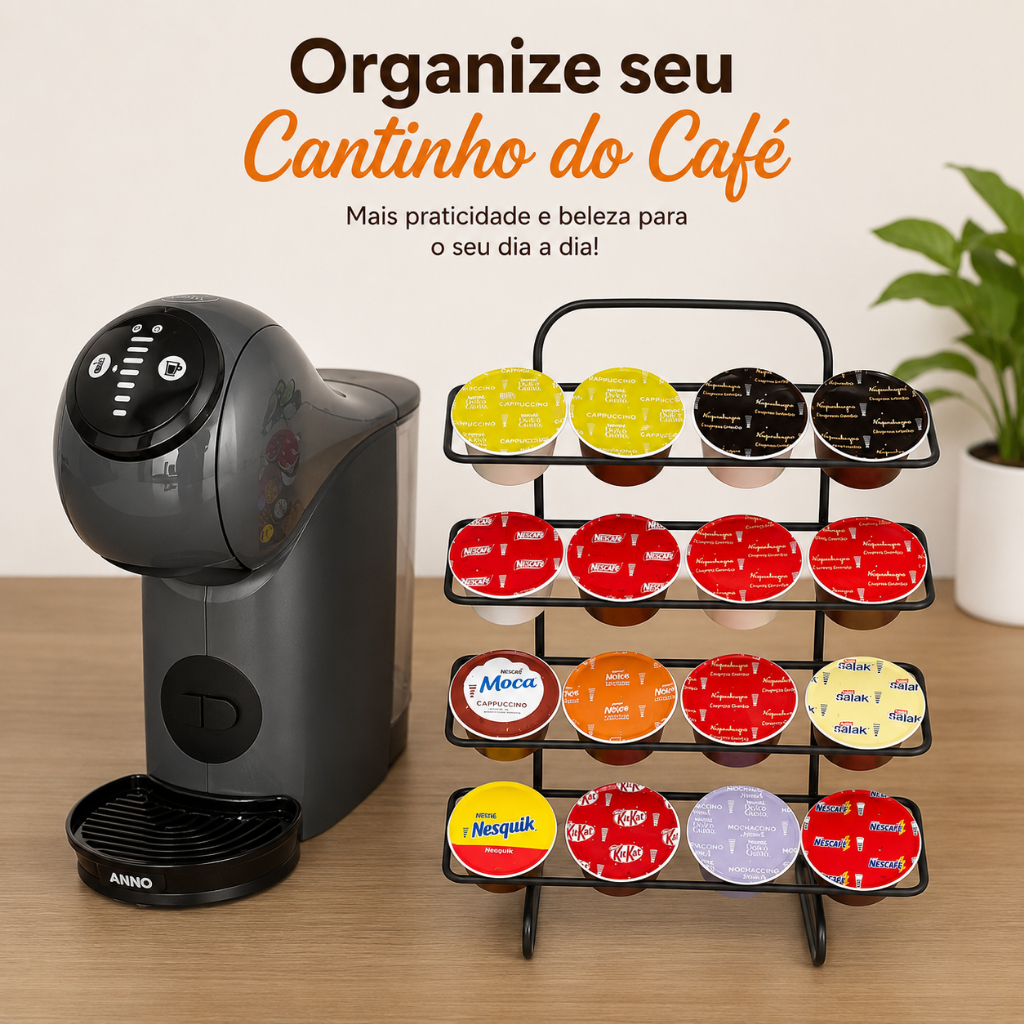 Suporte Cápsulas Café Dolce Gusto Aramado 4 Andares 16 Unid Organizador