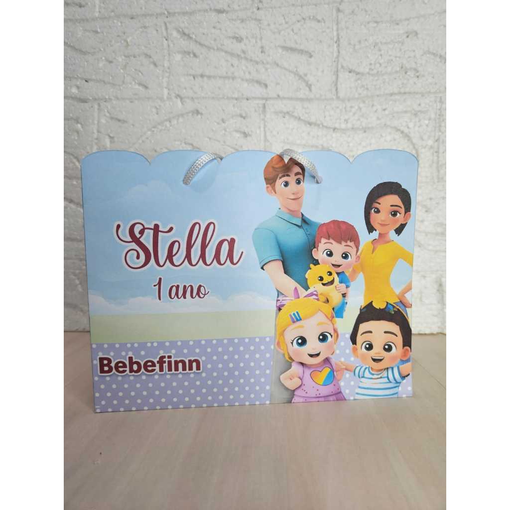 SACOLA PERSONALIZADA PEGUE E MONTE BEBEFINN -PARA FESTA, LEMBRANCINHA