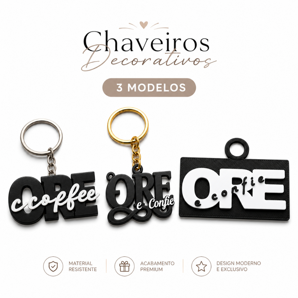 Chaveiro Ore e Confie – Chaveiro Decorativo Presente