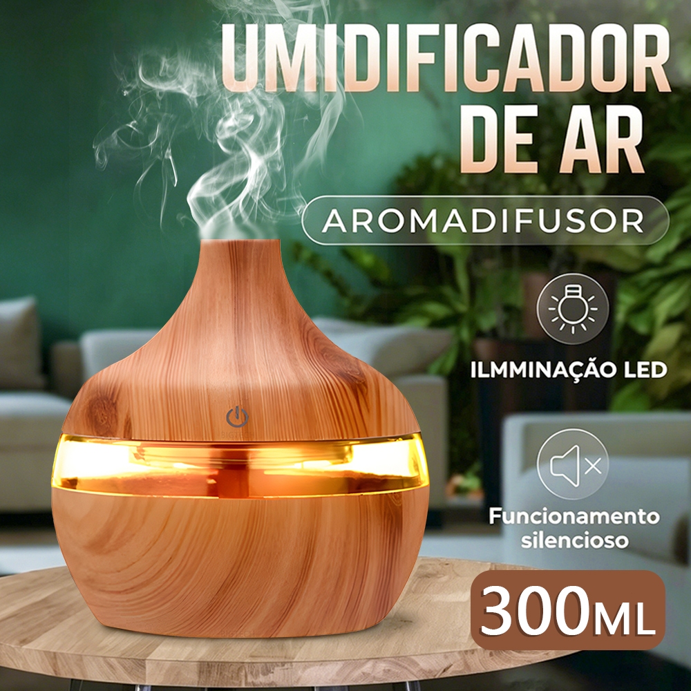 Umidificador De Ar 300ml Com E Aromatizador Ultrassônico De Ambiente Infantil Elétrico