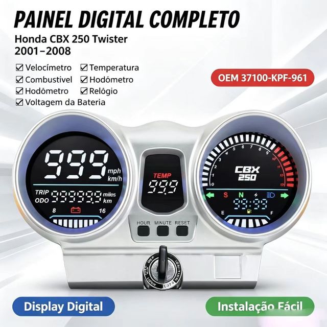 Painel Digital Completo Honda CBX 250 Twister 2001-2008 Velocímetro 37100-KPF-961