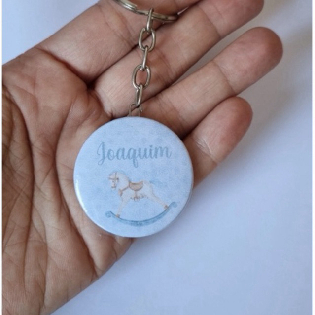 ENVIO RÁPIDO kit Lembrancinha Maternidade Cavalinho Azul Chaveiro Personalizado Aniversário Nascimento Cavalo balanç