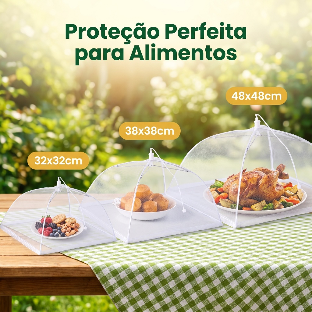 Capa Protetora para Comida 3 Tamanhos Uso Doméstico Fácil
