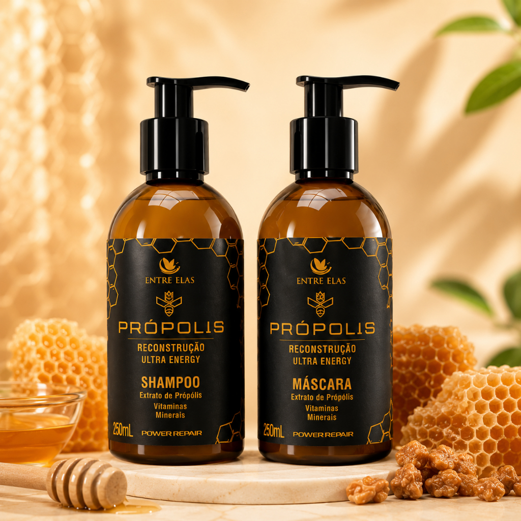 Kit Própolis Shampoo 250ml e Máscara 250ml Reconstrução Capilar