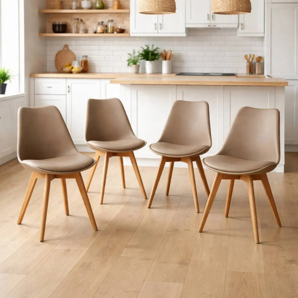 ❤️ As Mais Vendidas Kit 4 Cadeiras Saarinen Base Wood Design Escandinavo