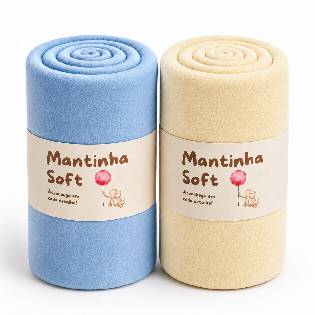 Kit 02 Mantinhas Cobertor Bebê Macia Quentinha Menor Preço