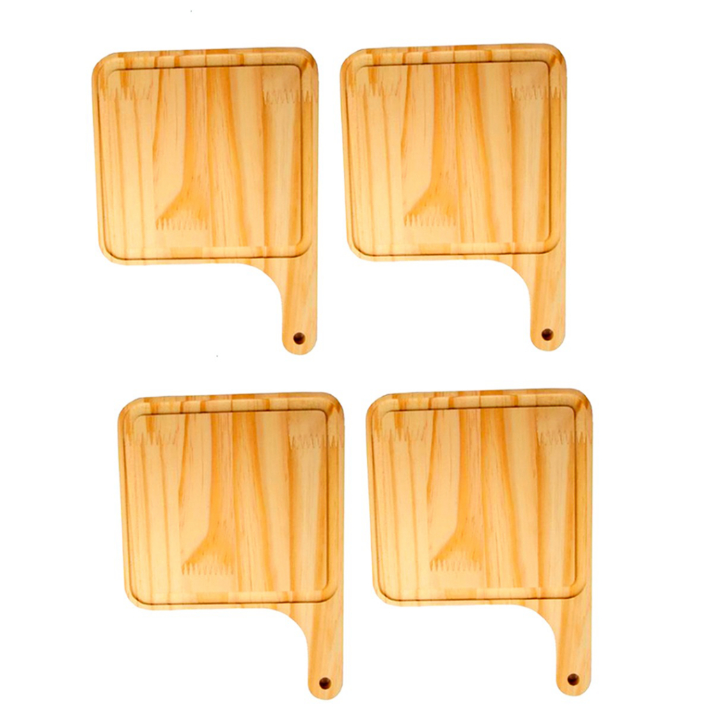 OFERTA DO DIA KIT 4 Tábuas de Madeira Lisa Natural para Hamburguer, Petiscos, Grelhados, Frios