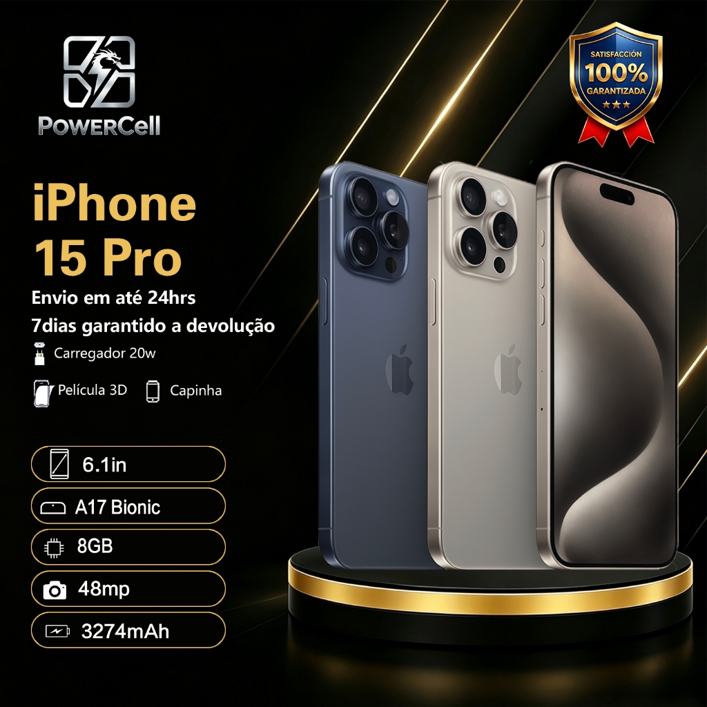 Celular iPhone 15 Pro 128GB 256GB Original Apple Vitrine Seminovo NF Garantia