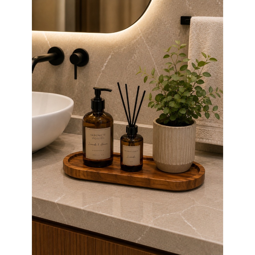 Bandeija Oval Decorativa para Banheiro Sala e Cozinha