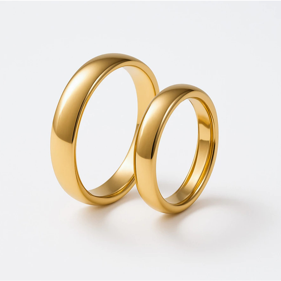 Par Aliança 4mm Ouro Tungstênio 2 Unidades