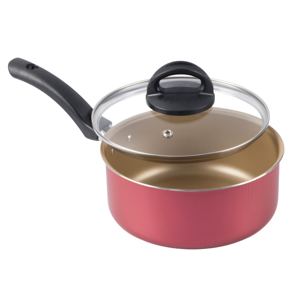 Panela Antiaderente Tampa Vidro 18Cm 1900Ml Cereja Nacional