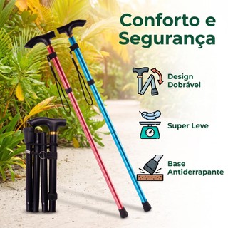 Bengala Resistente Ajustável Para Trilha Caminhada e Apoio Diário