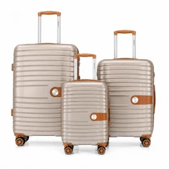 Kit 3 Malas de Viagem P M G Bordo Primicia ANAC com Cadeado TSA Rodinhas 360° ABS Resistente Rígida