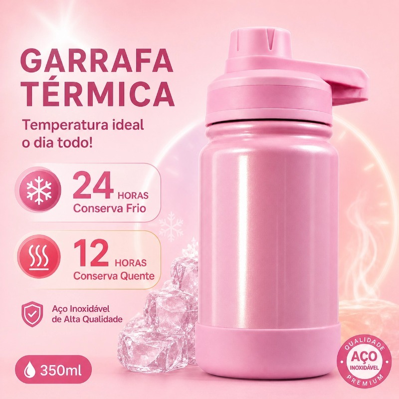 Garrafa térmica inox Portátil  350ml SUS 304 Colorida Pintura Arco-íris Piscant frio e quente-XR-66