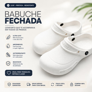 Babuche Fechada Ultraleve Antiderrapante Premium Unissex Ultra Conforto com Alça