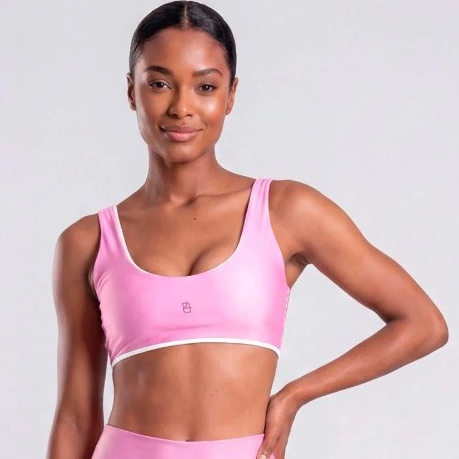 Top Fitness 4 em 1 Rosa Chá Legbox Academia Treino Corrida Ginastica