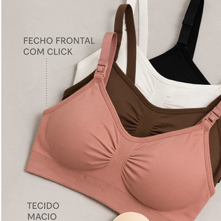 Sutiã Amamentação PLUS SIZE Confortável Macio Sem Aro Toque Suave Prático Ajustável Conforto de Mãe