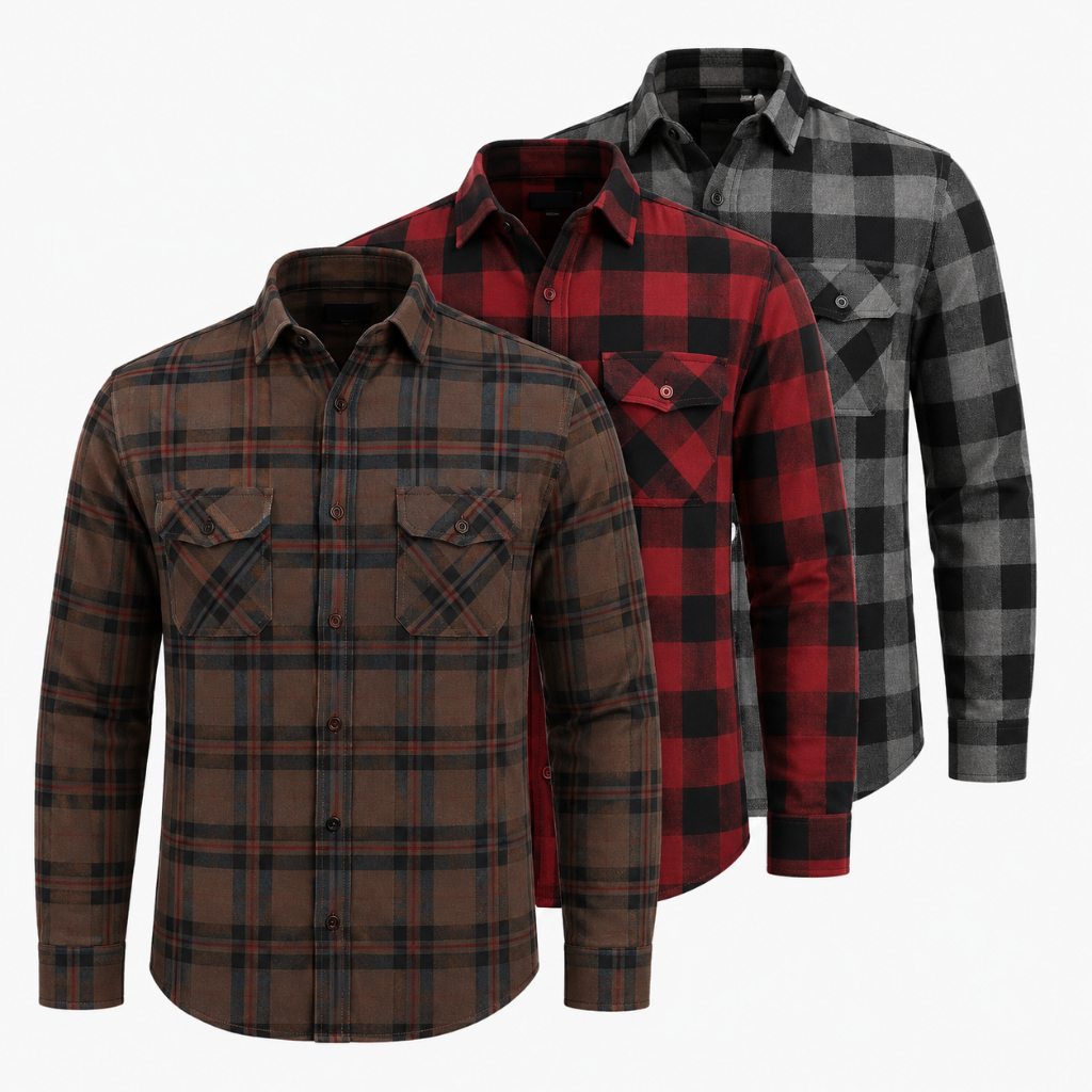 Kit 3 Camisas Xadrez Masculinas Manga Longa Tamanho M Casual
