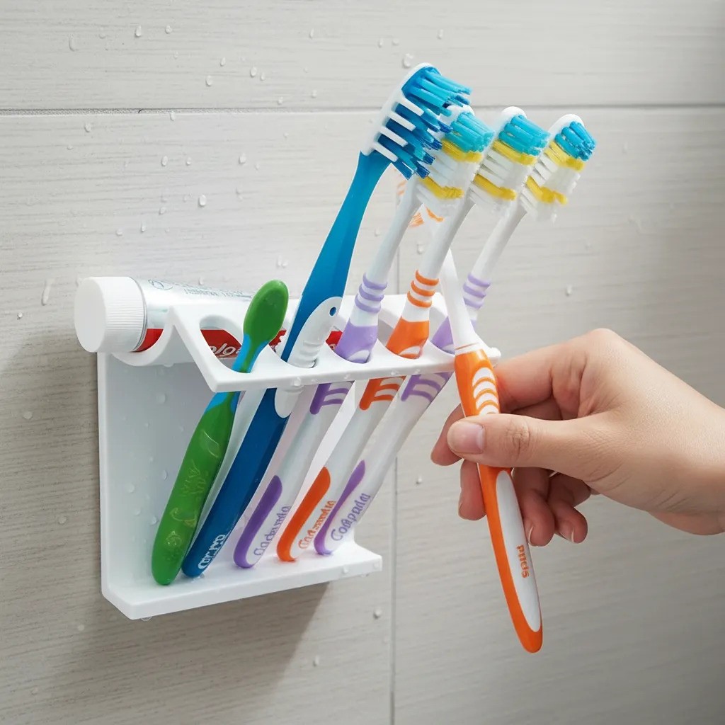 Porta Escova De Dente Suporte Banheiro Parede Higienico 5 Escovas
