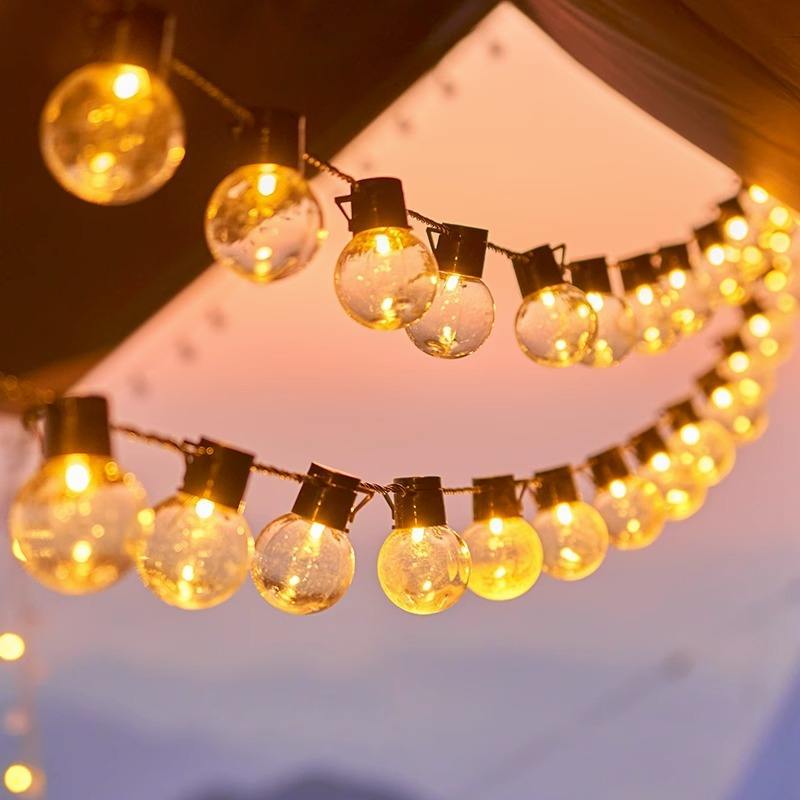 Varal Luzes a Pilhas 2.5m 10 Lâmpadas 2 Modos Decoração Acampamento Natal Carnaval