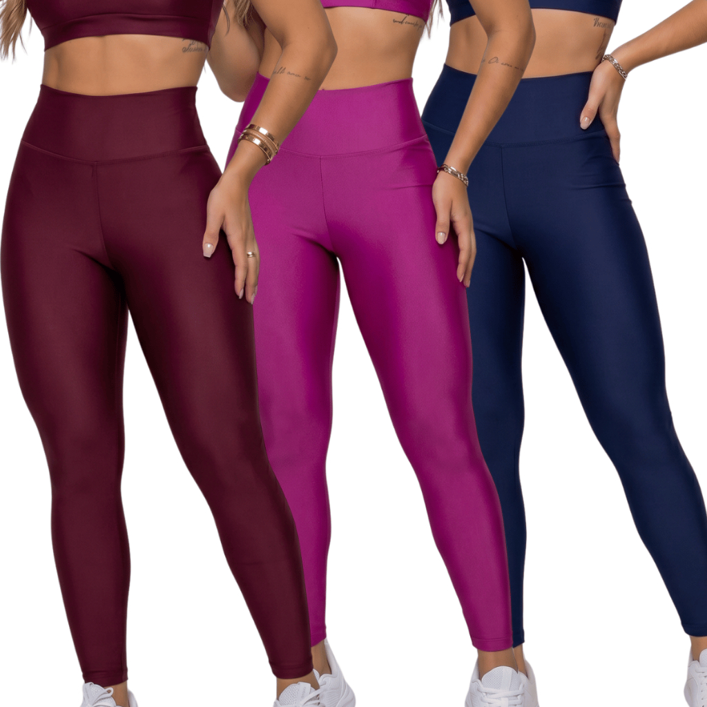 Legging Feminina Fitness Cintura Alta Calça Academia Suplex Zero Transparência Costura Reforçada