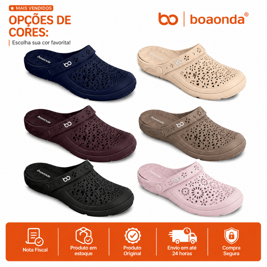 Babuche Boaonda Nellie Feminino Ortopédico Anatômico Confortável Esporão Fascite Plantar Leve Macio Antiderrapante