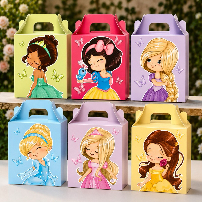 Personalizados Princesas Disney cute - Caixa Maletinha Pegue e Monte Lembrancinha Infantil Pronta Entrega