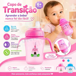 Copo De Transição Com Alça Antivazamento Bico Silicone Macio