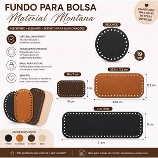 Fundo de Bolsa Artesanal Montana 2 Unidades para Bolsas de Crochê