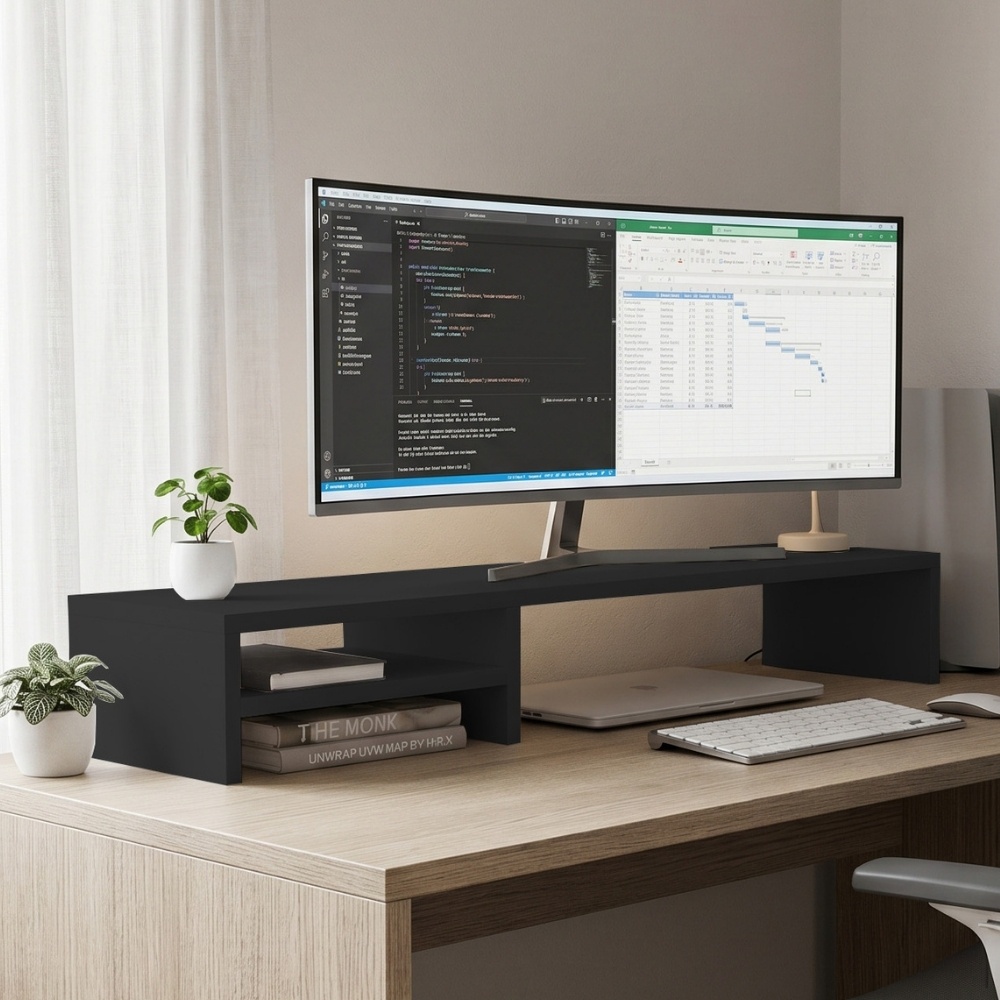 Suporte Para Monitor Stand Home Office Lap 90 cm L03 Cinza - Lyam