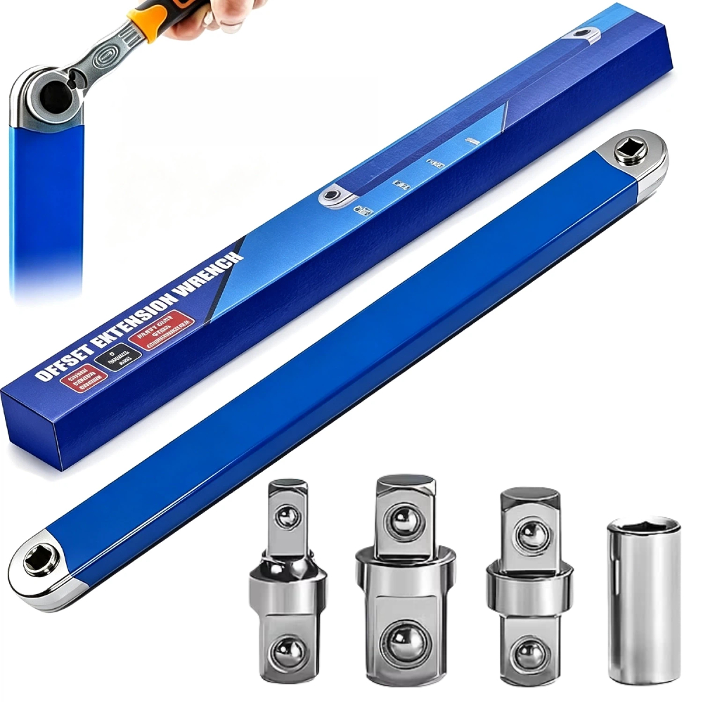 Kit Chave Extensão Catraca Multifuncional Dupla Finalidade Aço Carbono Reparo Automotivo