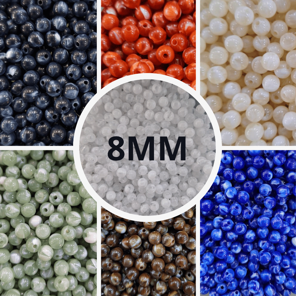 Miçanga Bola Lisa 8mm Marmorizada Olho de Gato 40 a 270 Gramas Para Pulseira, Terços