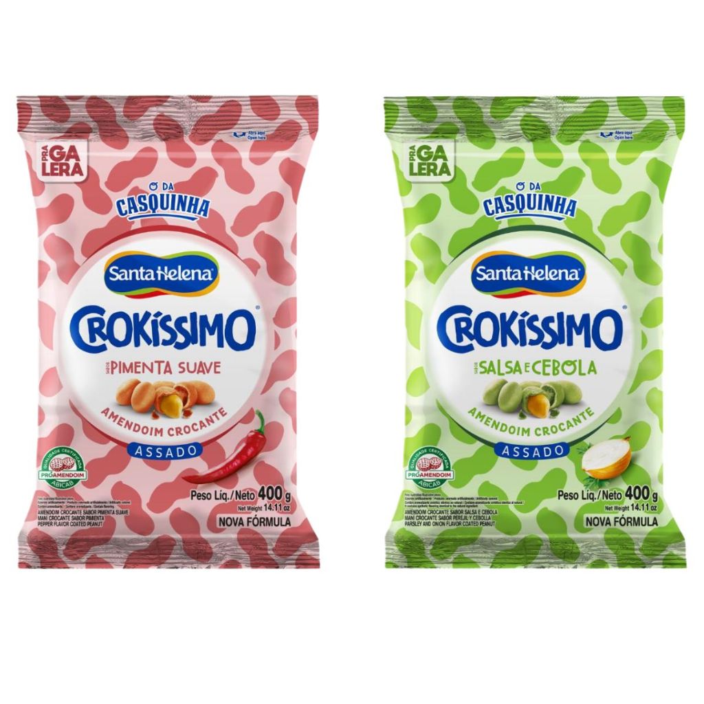 Kit Crokíssimo Amendoim 400g: Pimenta Suave + Salsa E Cebola