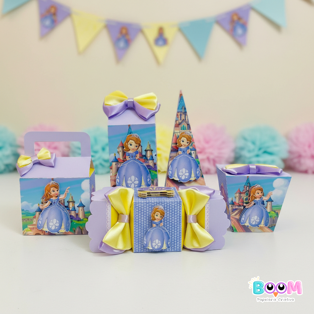 *DESMONTADO* Kit Festa Personalizado Princesinha Sofia | 15, 25 ou 40 Lembrancinhas | Decoração de Festa Infantil