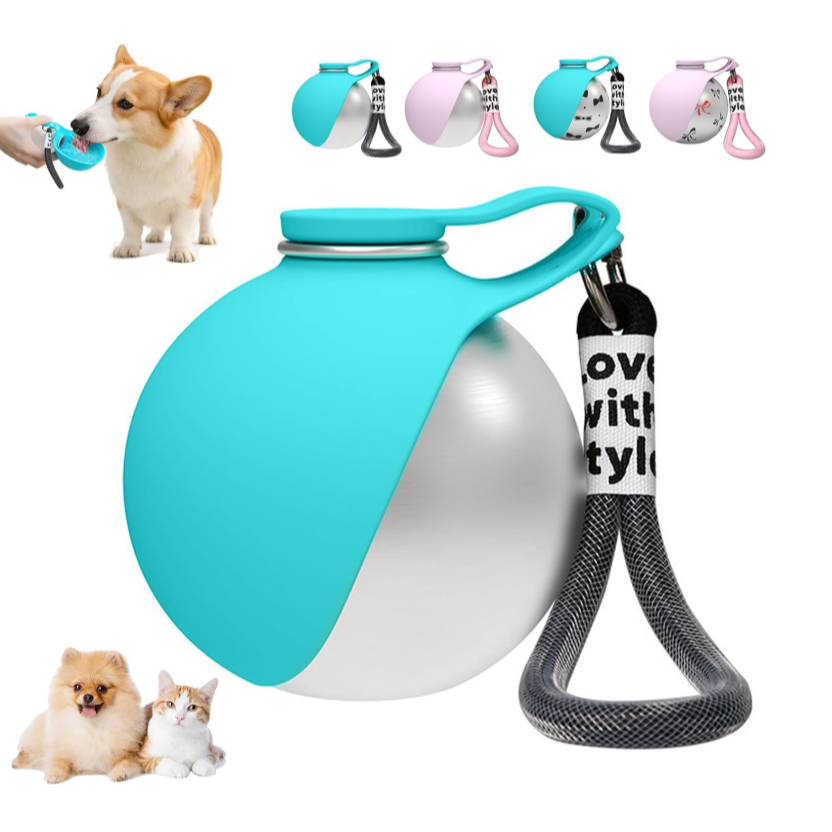 Garrafa Portátil para Cachorro e gatos 2 em 1 com Tigela Bebedouro Antivazamento para Passeio Viagem e Trilha