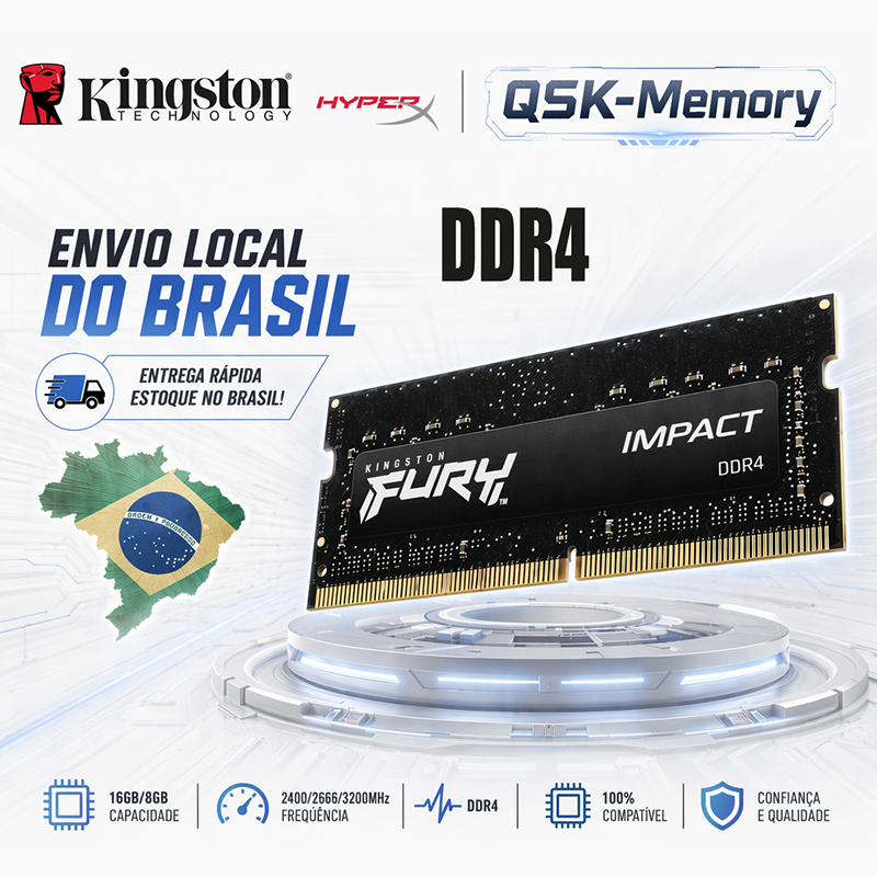 Kingston Memória RAM Notebook DDR4 8GB 16GB 2400 2666 3200MHz 1.2V SODIMM - Esto